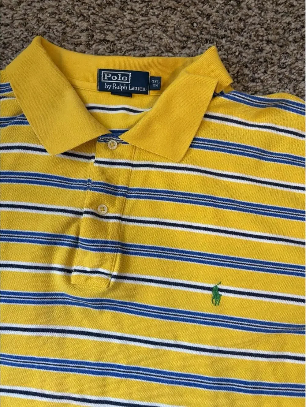 Lot Of 4 - Polo Ralph Lauren Men’s Size 4XB Short Sleeve Polo Shirts Striped